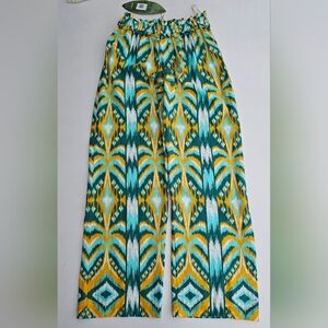 FARM Rio Tropical Tapestry Wide Leg Linen Blend Pants